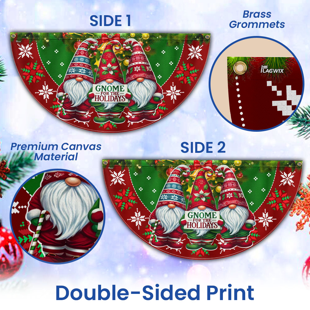 Gnomes Christmas Gnome For The Holidays Non-Pleated Fan Flag