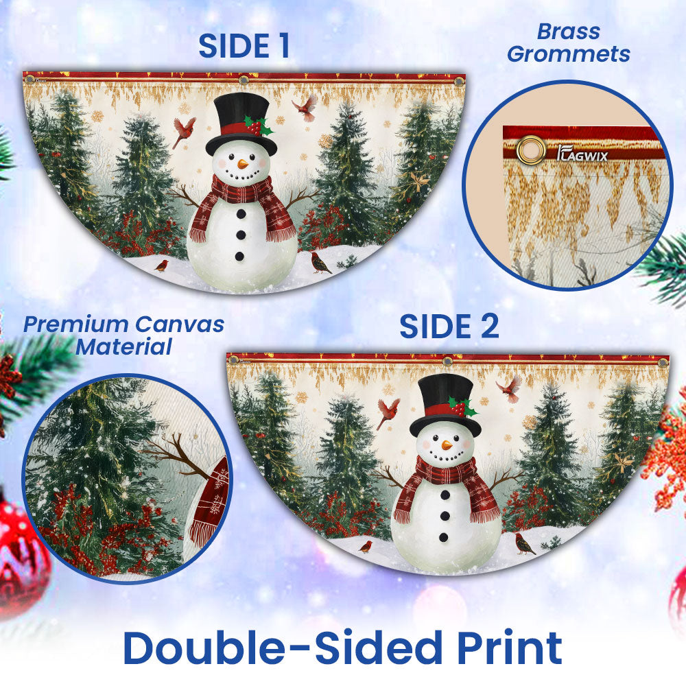 Snowman Festive Winter Holiday Christmas Non-Pleated Fan Flag