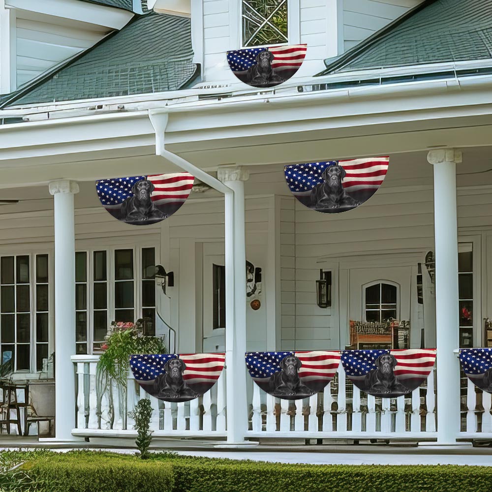 Black Labrador Retriever American Non-Pleated Fan Flag