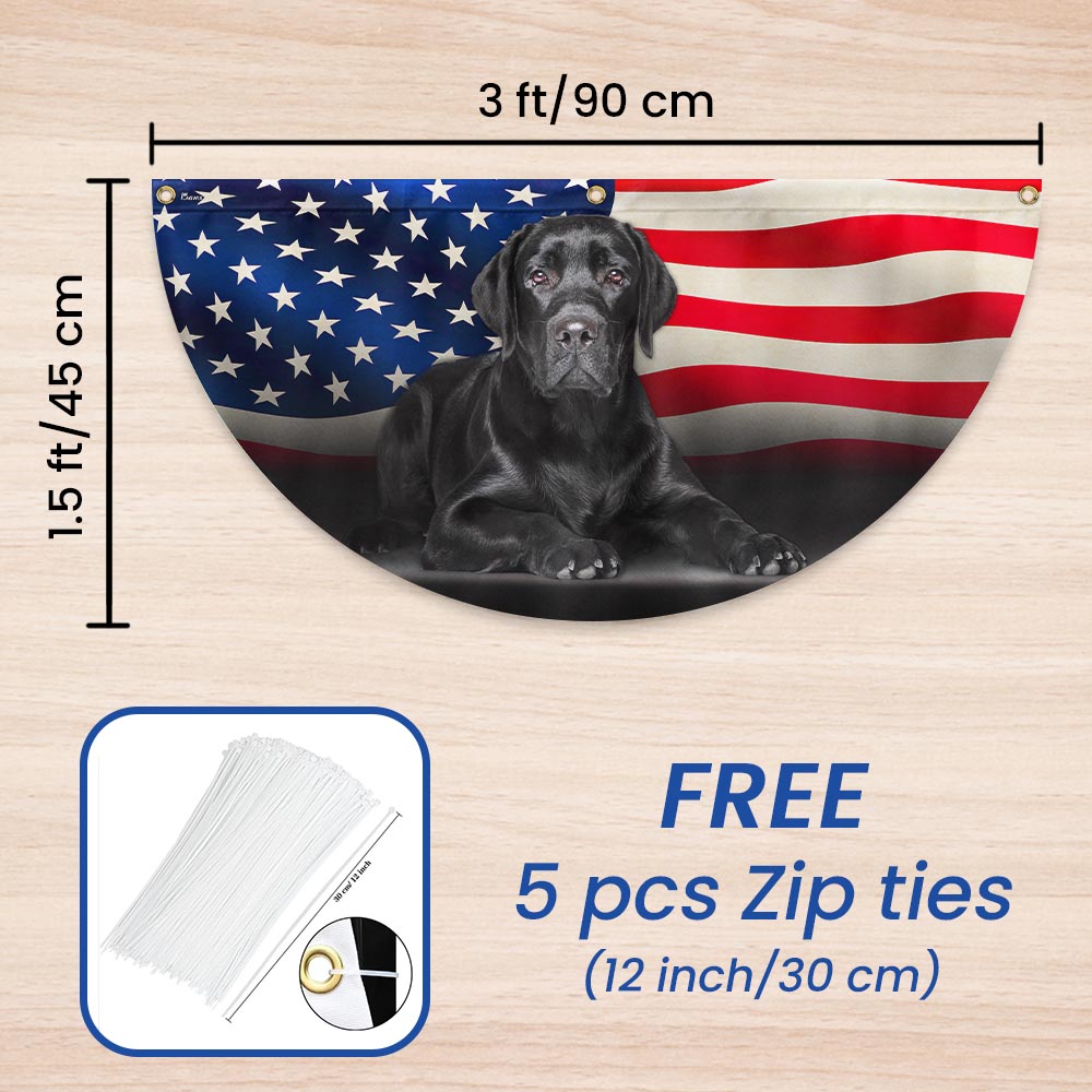 Black Labrador Retriever American Non-Pleated Fan Flag