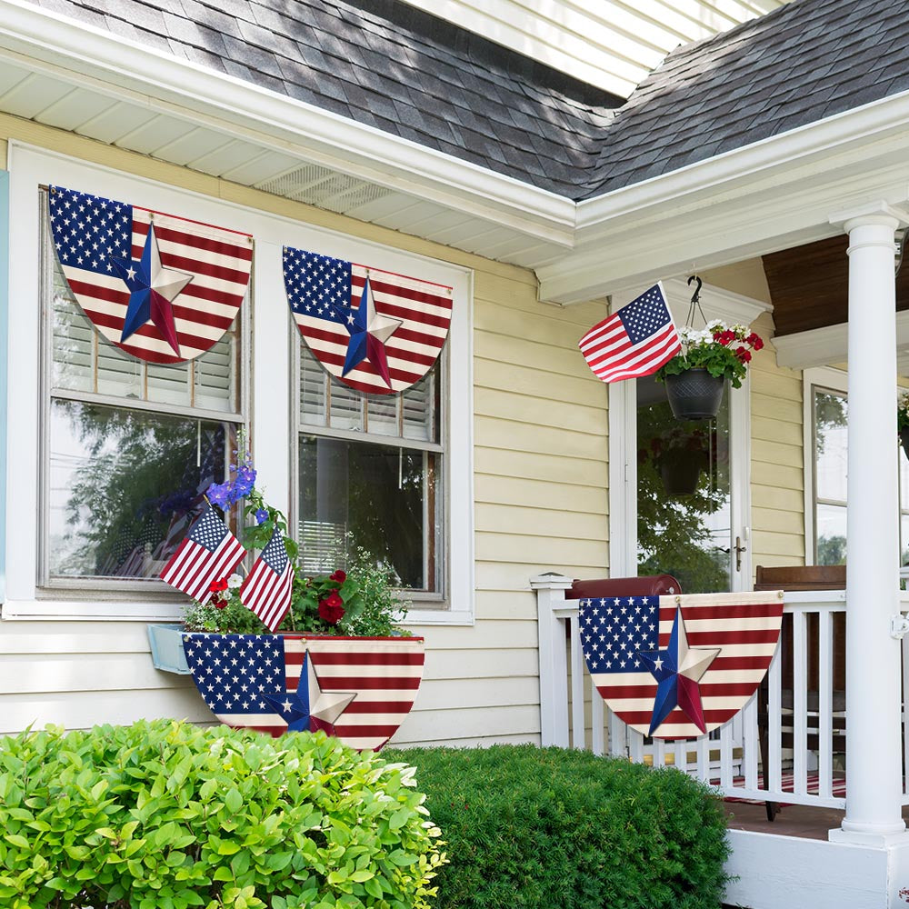 Patriotic Texas Flag - Texan American Non-Pleated Fan Flag