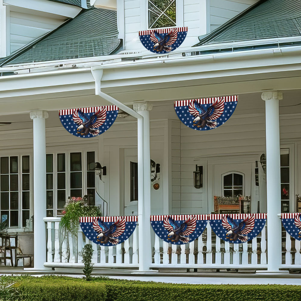 Patriotic Eagle We The People American Non-Pleated Fan Flag