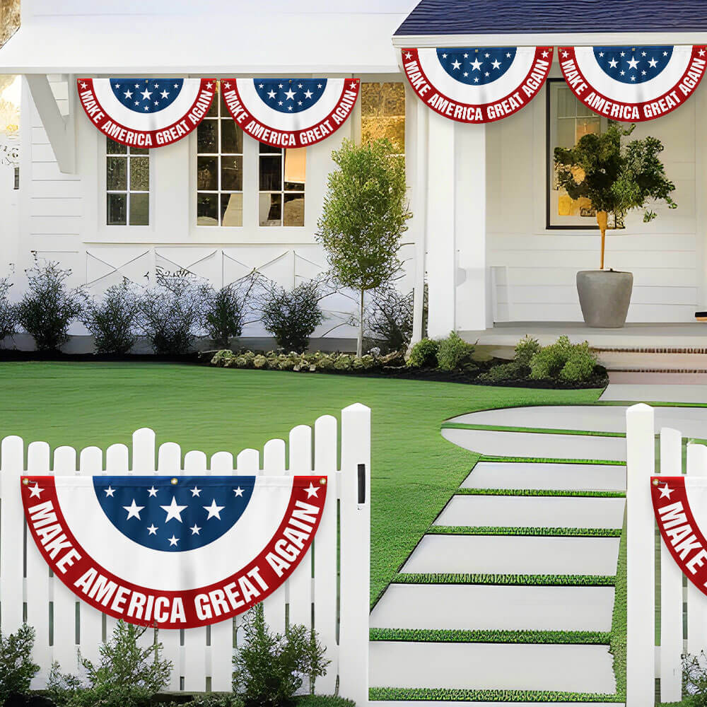 Make America Great Again Trump Patriotic Non-Pleated Fan Flag
