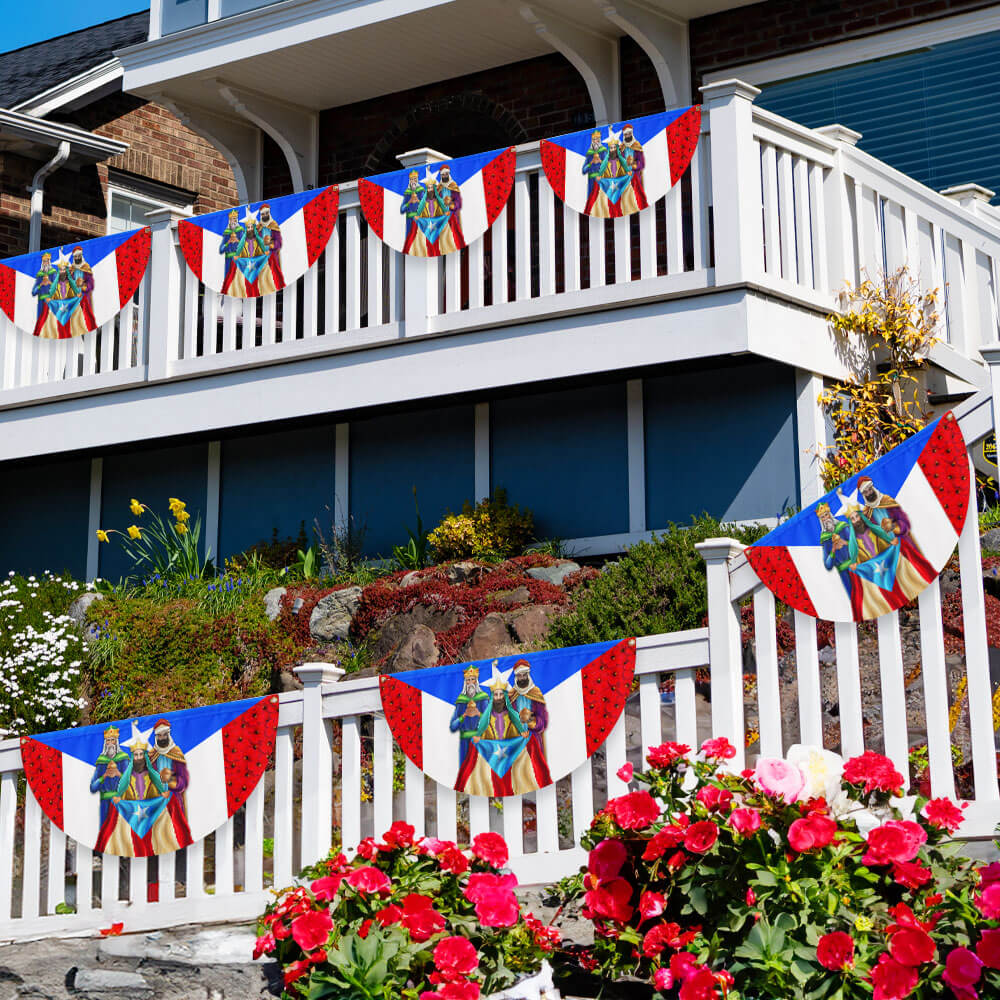 Three Kings Puerto Rico Non-Pleated Fan Flag