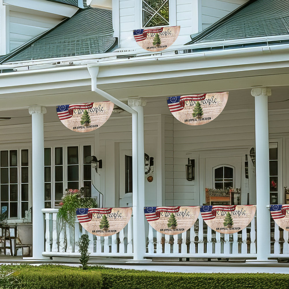 Flagwix American Flag - An Appeal To Heaven Flag We The People Betsy Ross 1776 Pine Tree Non-Pleated Fan Flag