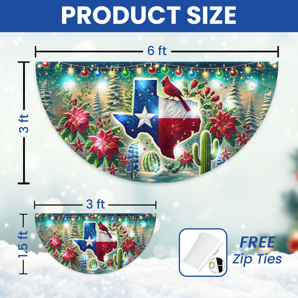 Texas Christmas Solar Led Fan Flag