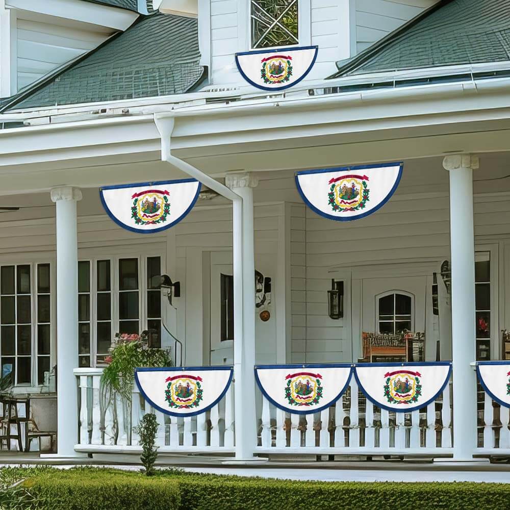 West Virginia Non-Pleated Fan Flag