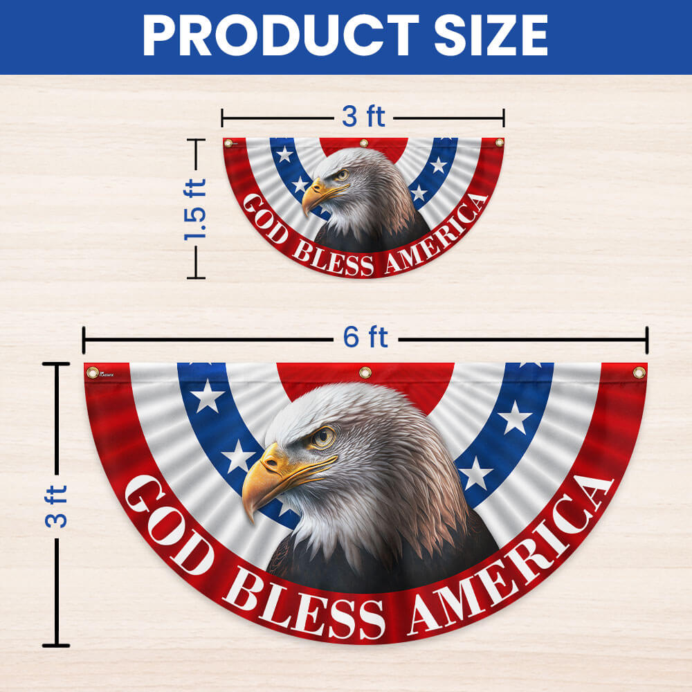 Flagwix American Flag - Eagle God Bless America Non-Pleated Fan Flag