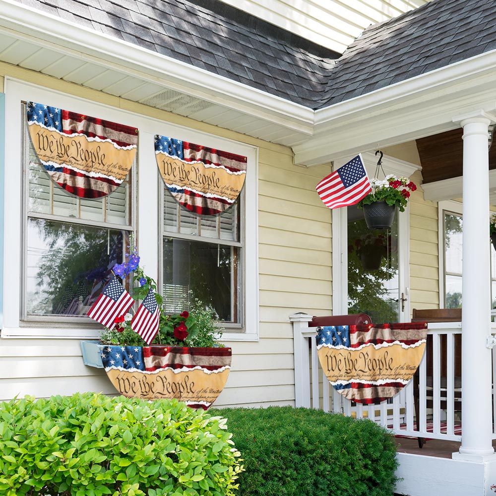 Flagwix American Flag - We The People Independence Day 4th Of july American Non-Pleated Fan Flag