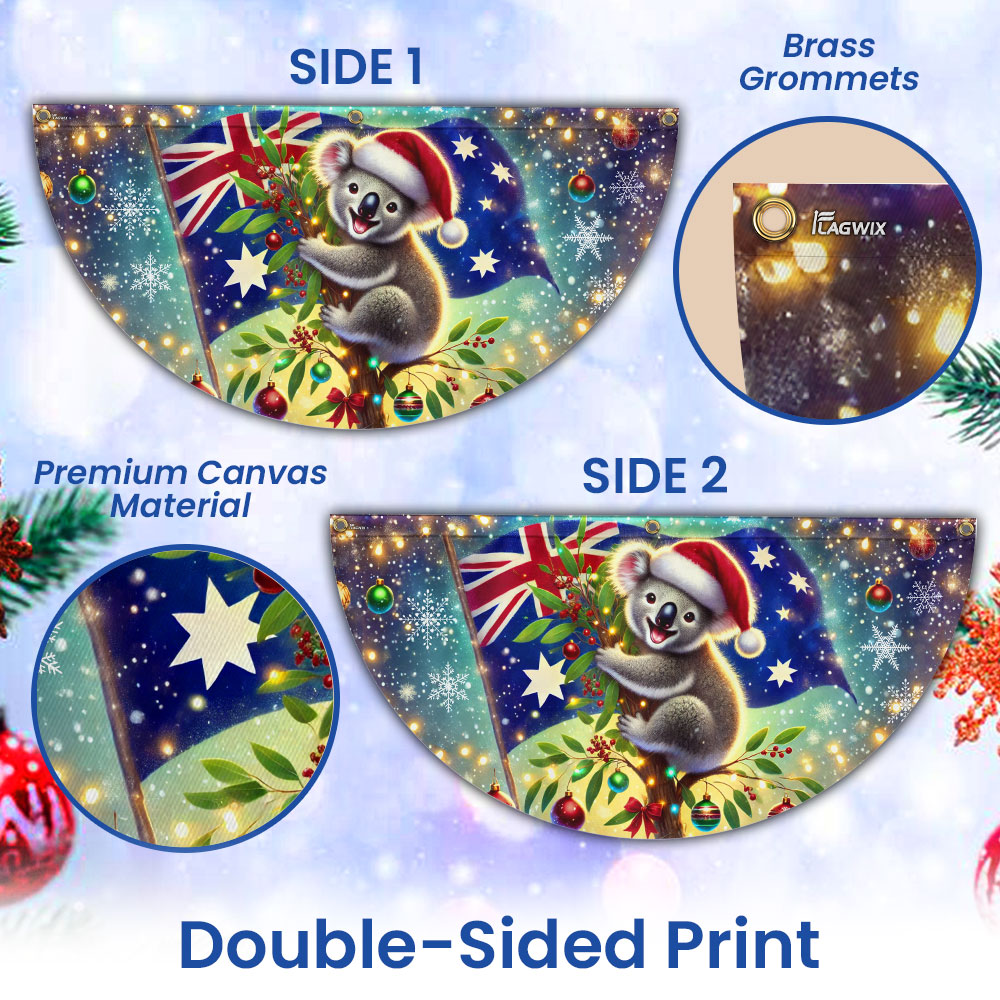 Australian Koala Christmas Australia Non-Pleated Fan Flag