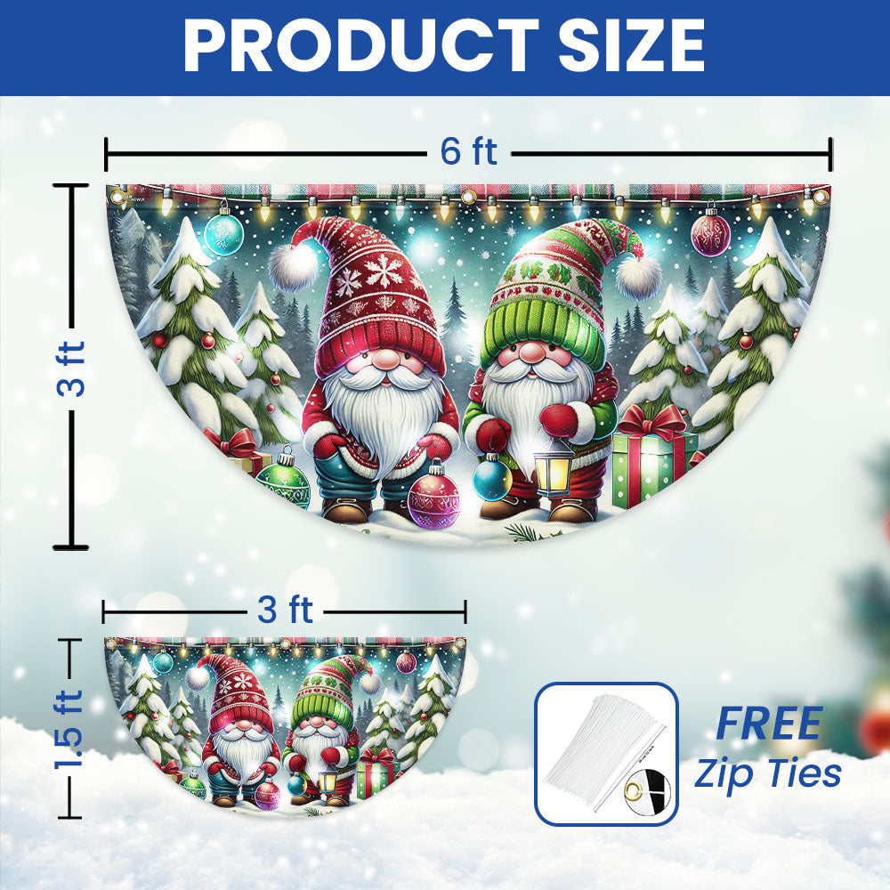 Winter Gnomes Christmas Solar LED Fan Flag