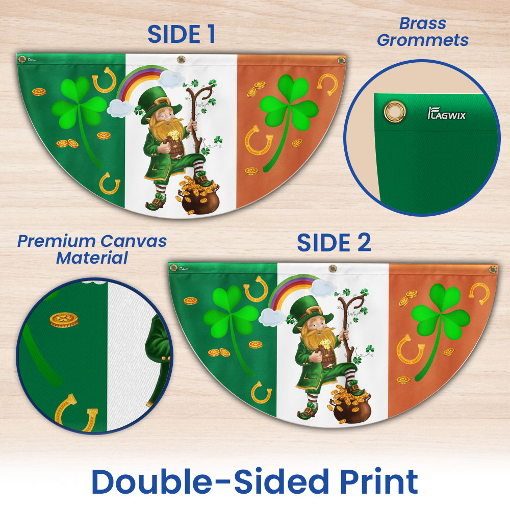 Leprechaun Happy Saint Patrick’s Day Irish American Non-Pleated Fan Flag TPT1625FLn