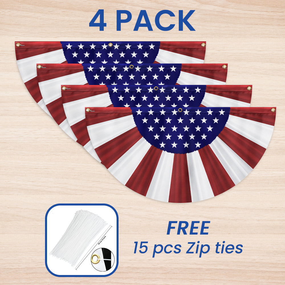 Flagwix American Flag - Patriotic American Non-Pleated Fan Flag