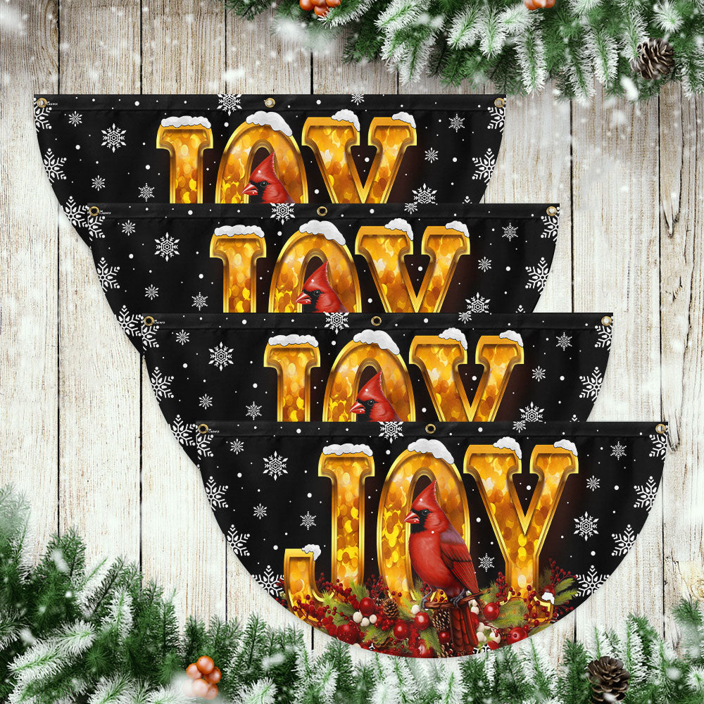 Cardinal Christmas Joy To The World Non-Pleated Fan Flag 3-Day Shipping
