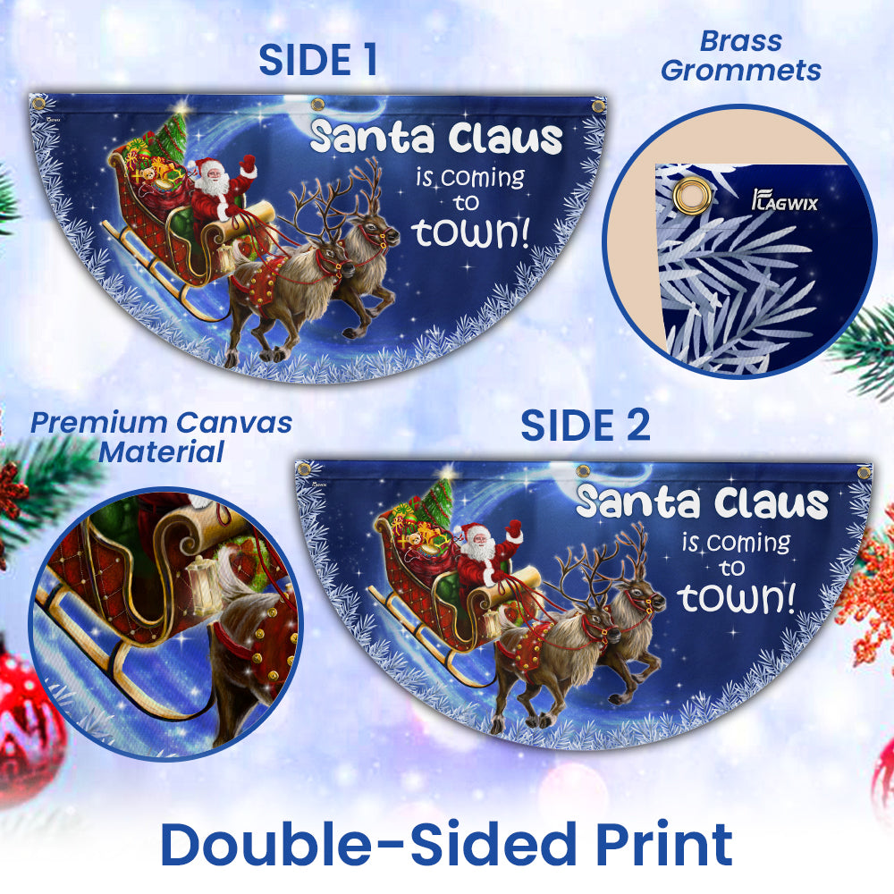 Santa Claus Is Coming Christmas Non-Pleated Fan Flag