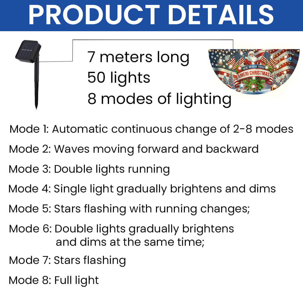 We Wish You Ameri Christmas Santa Claus American Solar Led Fan Flag