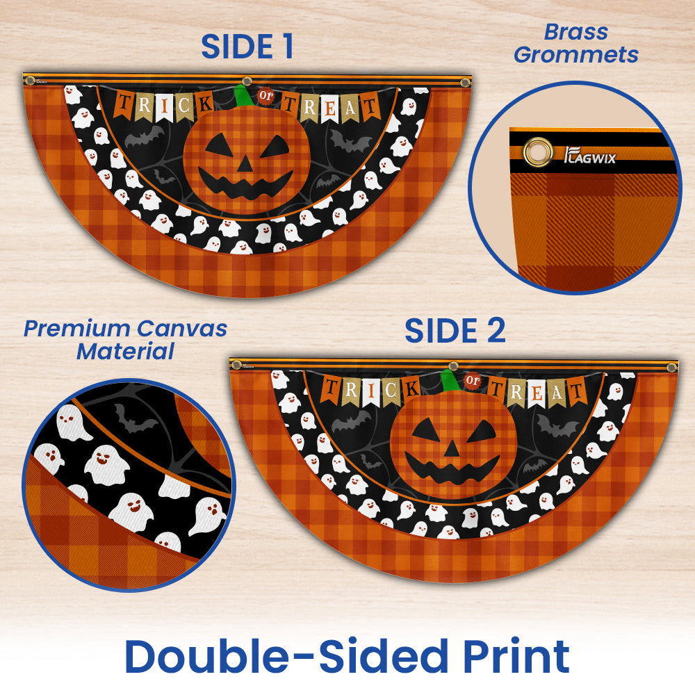 Halloween Pumpkin Trick or Treat Non-Pleated Fan Flag