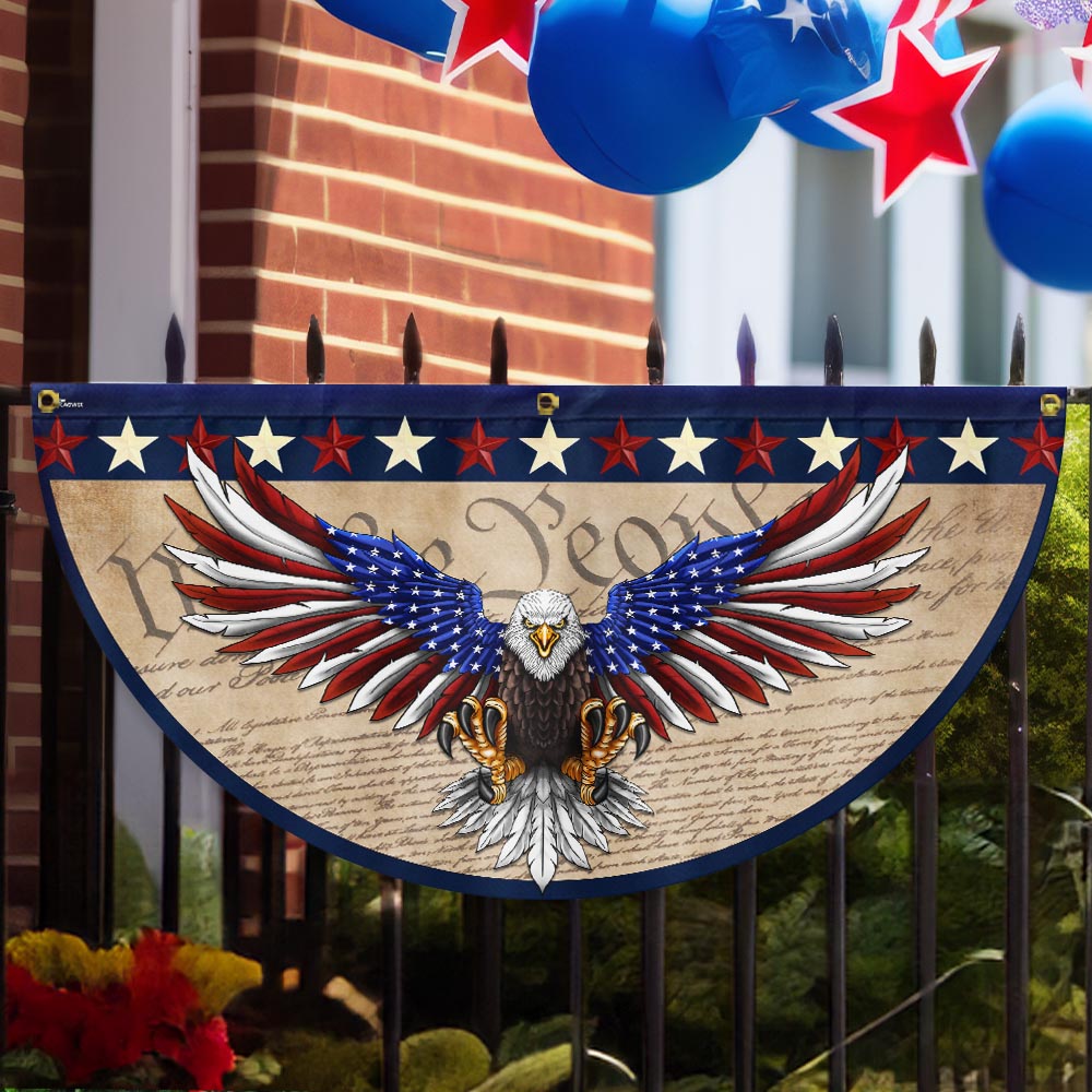 American Flag - We The People Patriotic Eagle Non-Pleated Fan Flag