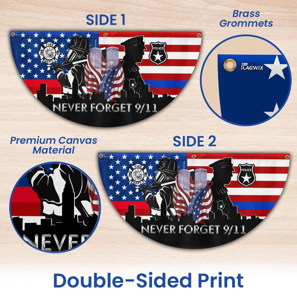 911 Patriot Day Flag Never Forget September 11, 2001 9/11 Non-Pleated Fan Flag