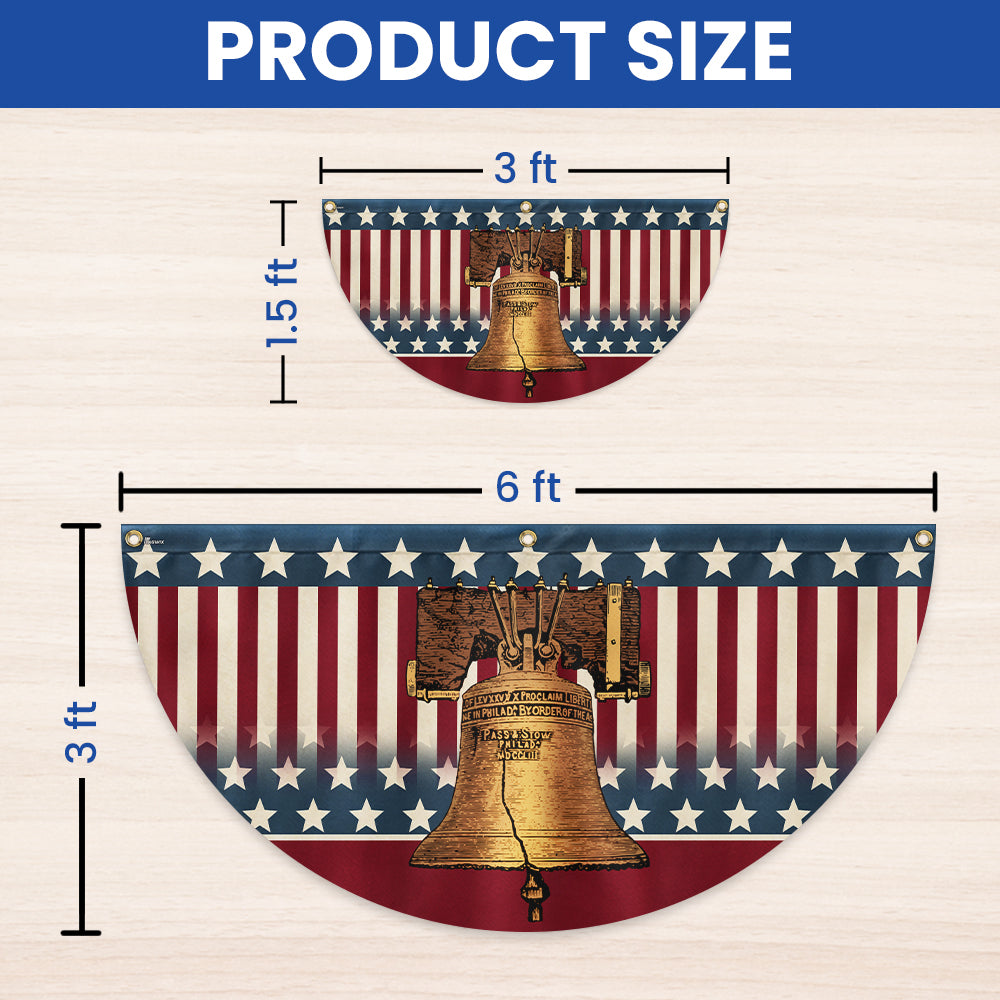 Flagwix American Flag - Liberty Bell 4th of july America Forever Patriotic Non-Pleated Fan Flag