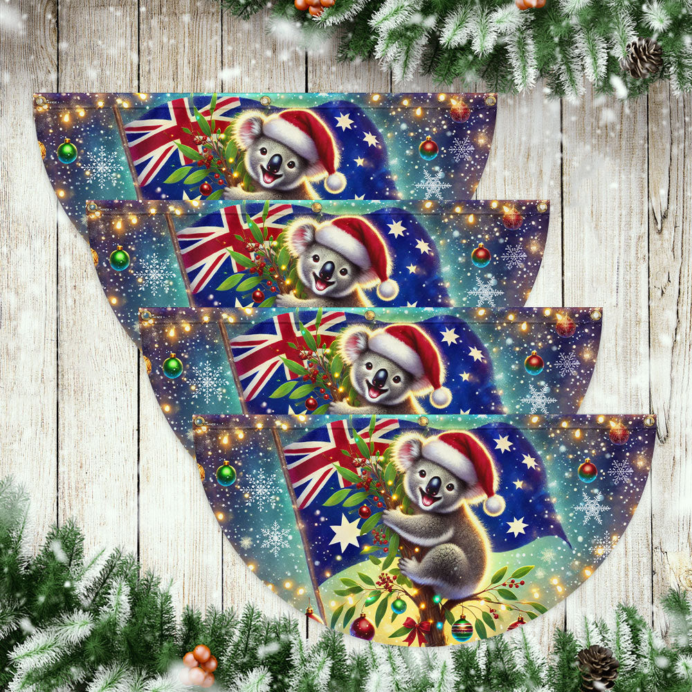 Australian Koala Christmas Australia Non-Pleated Fan Flag