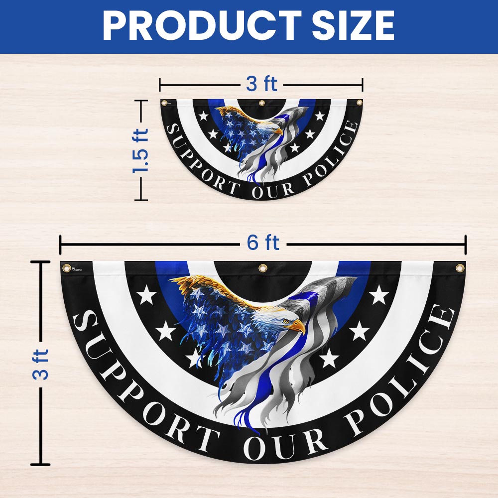 Thin Blue Line Eagle Back The Blue Non-Pleated Fan Flag