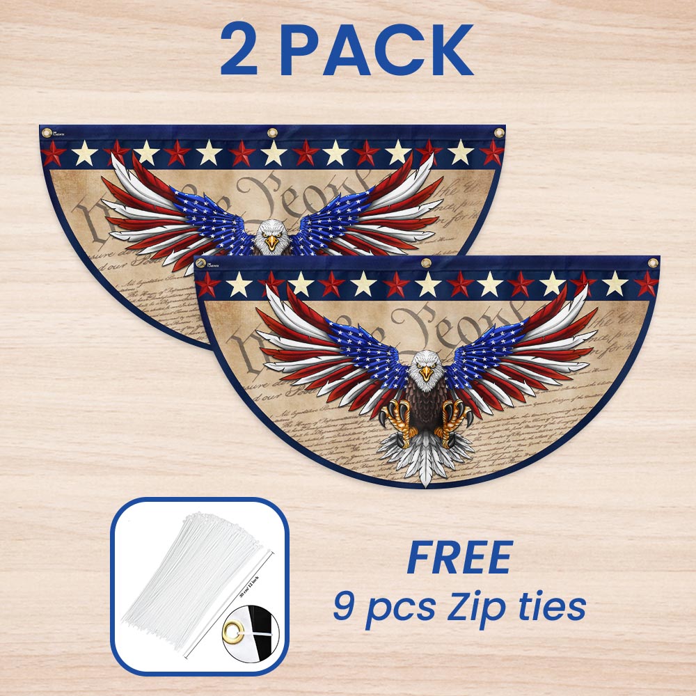 Flagwix American Flag - We The People Patriotic Eagle Non-Pleated Fan Flag