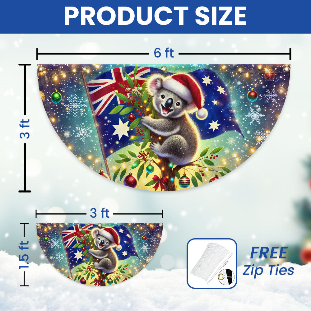 Australian Koala Christmas Australia Non-Pleated Fan Flag