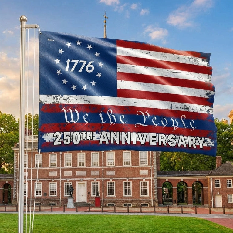 Betsy Ross US Flag, 250th Anniversary 1776 We The People Patriotic Decor