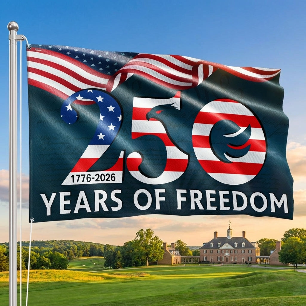 250th Anniversary American Flag, 1776 2026 Patriotic We The People Decor