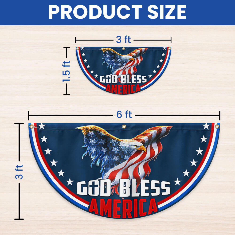 Flagwix American Flag - American Patriotic Eagle God Bless America Non-Pleated Fan Flag
