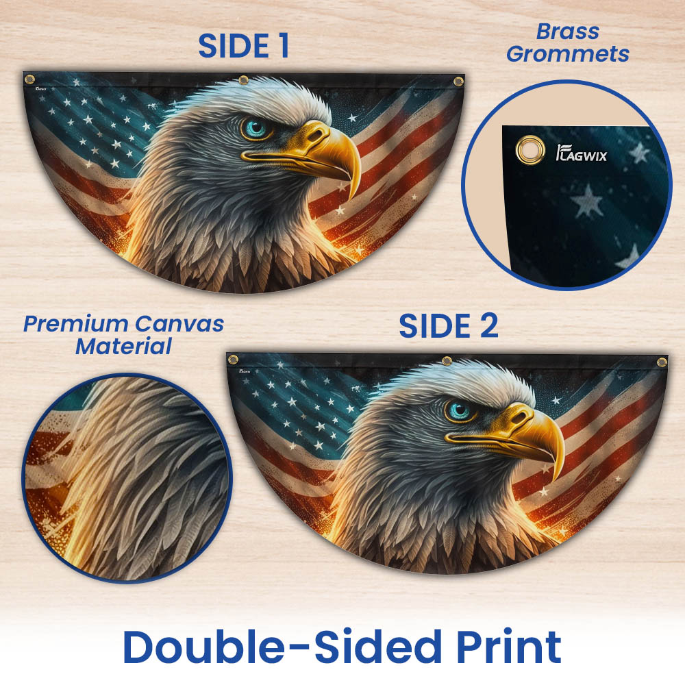 Flagwix American Flag - Eagle American Flag 4th of july Independence Day Non-Pleated Fan Flag