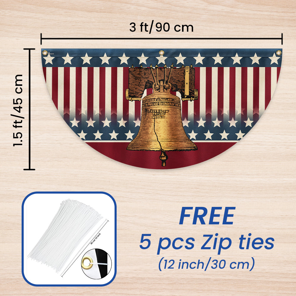 Flagwix American Flag - Liberty Bell 4th of july America Forever Patriotic Non-Pleated Fan Flag