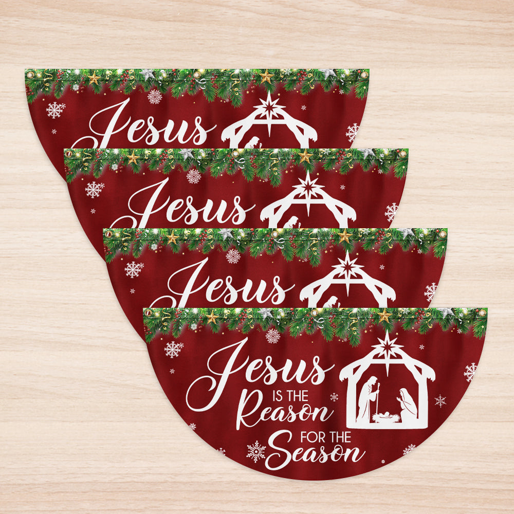 Jesus Is The Reason For The Season Christmas Non-Pleated Fan Flag