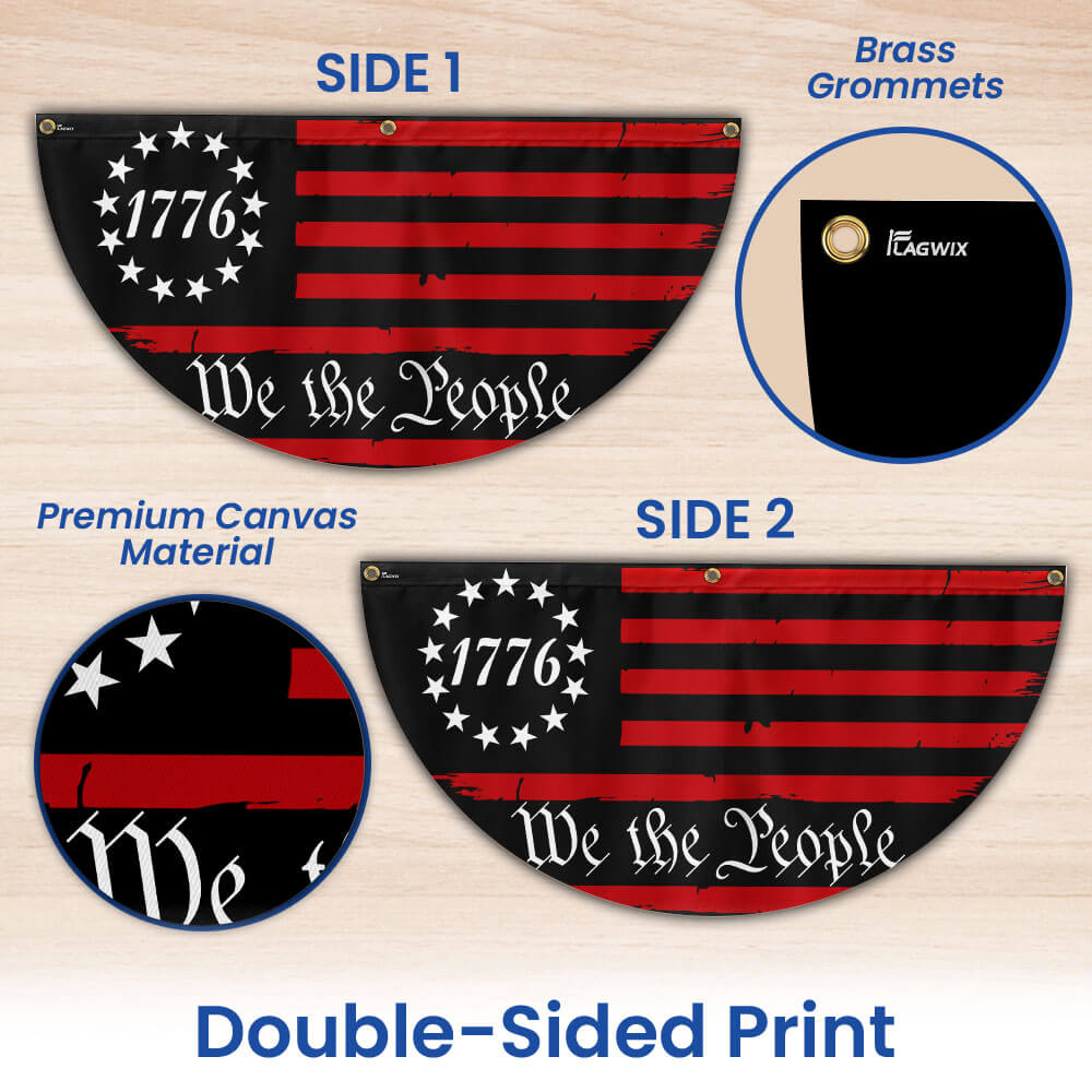 Flagwix American Flag - 1776 We The People 2nd Amendment Non-Pleated Fan Flag