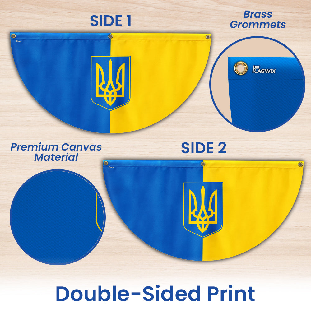 Stand With Ukraine Support Ukraine Non-Pleated Fan Flag