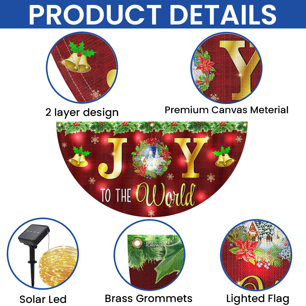 Christmas Flag Joy To The World Christmas Solar Led Fan Flag