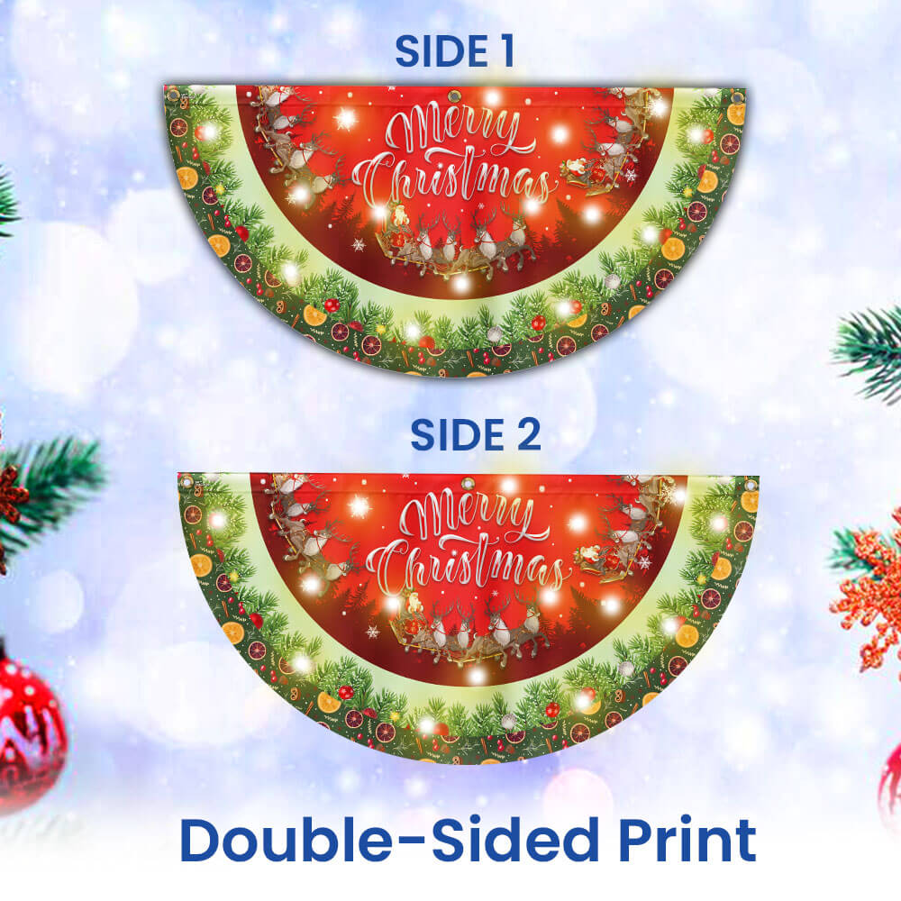 Santa Claus Merry Christmas Solar Led Fan Flag