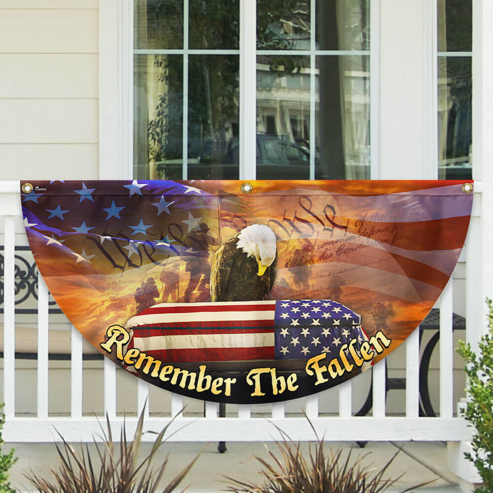 Veterans Day Flag Remember the Fallen Honoring All Who Served Non-Pleated Fan Flag 3-Day Shipping
