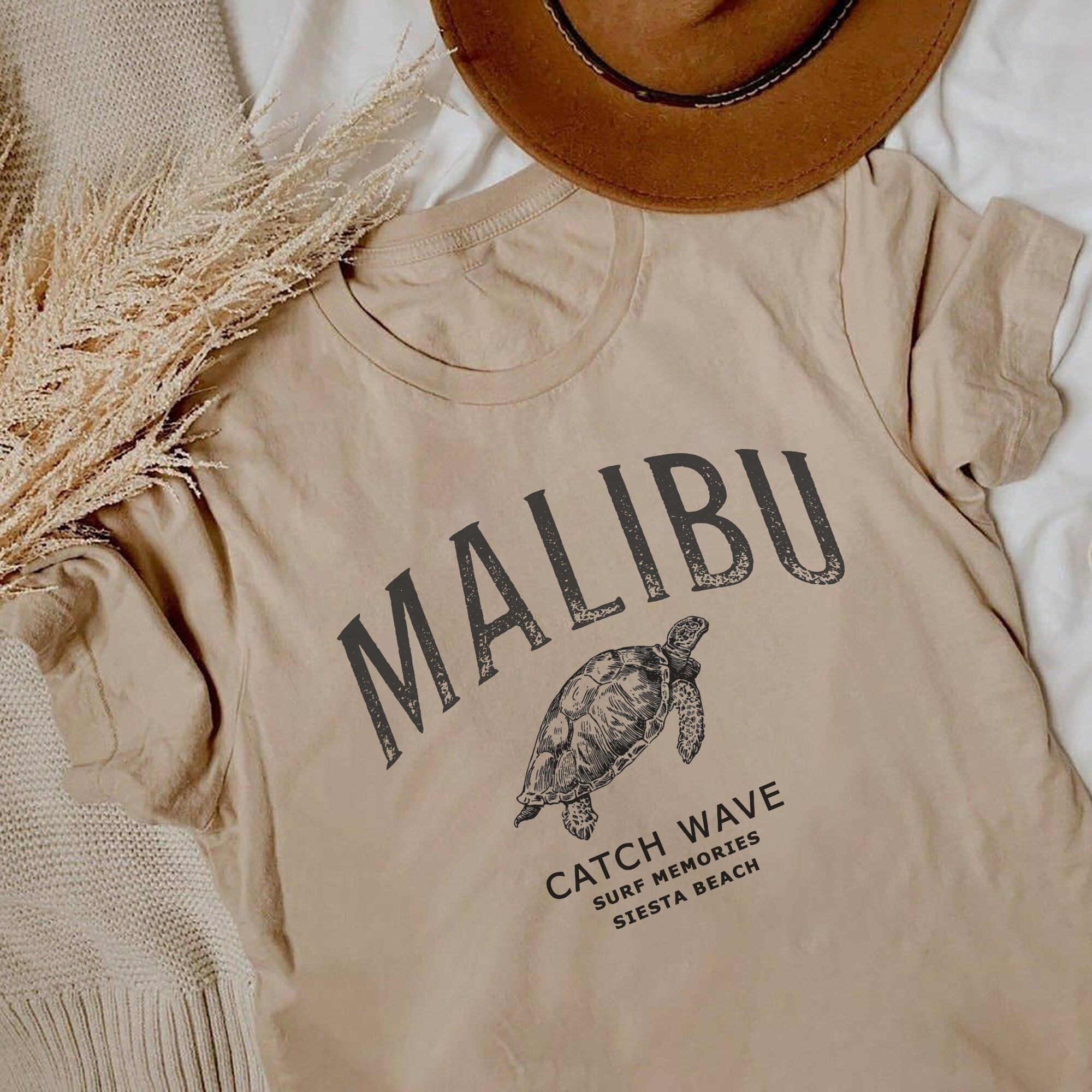 Vintage Malibu Beach Bum Tee – Oversized Y2K Aesthetic T-Shirt - Image 2