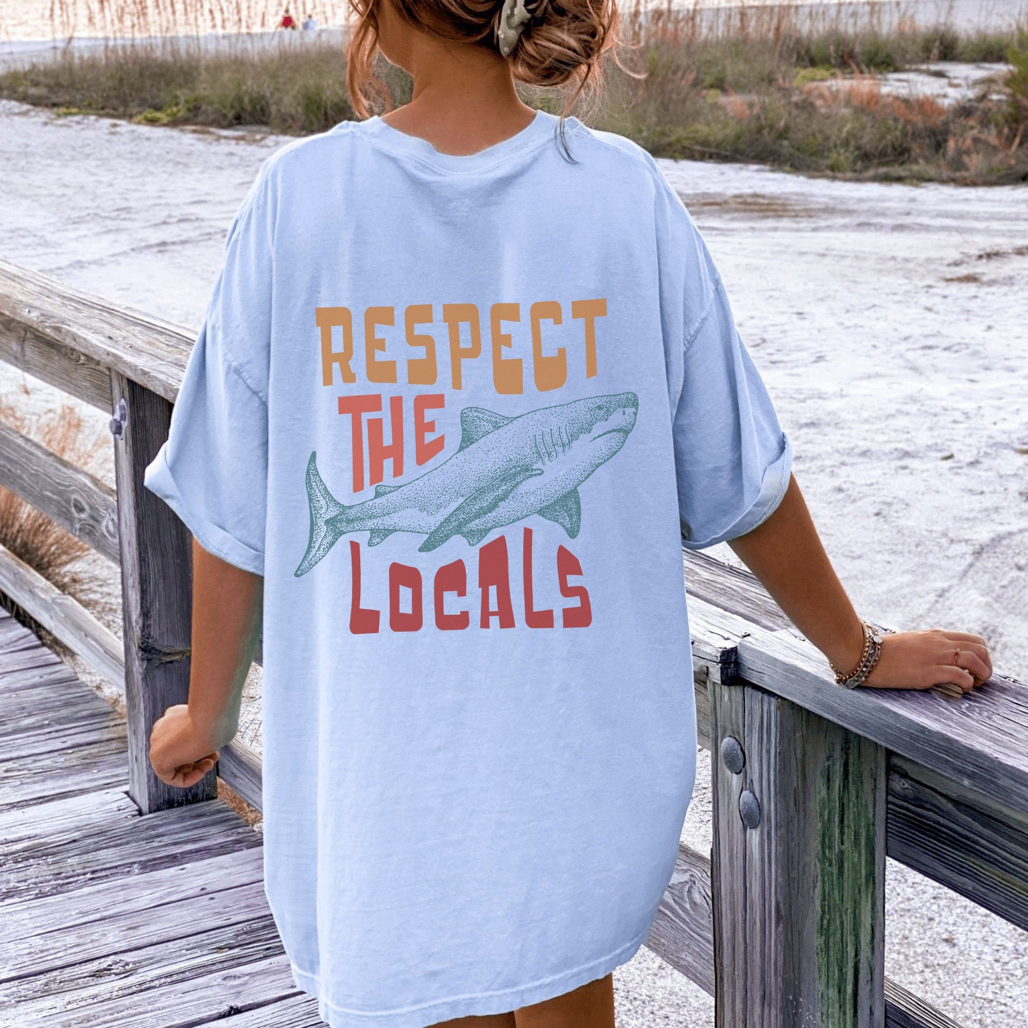 Respect the Local Surf Tee – Oversized Beach Graphic Shirt - Image 3