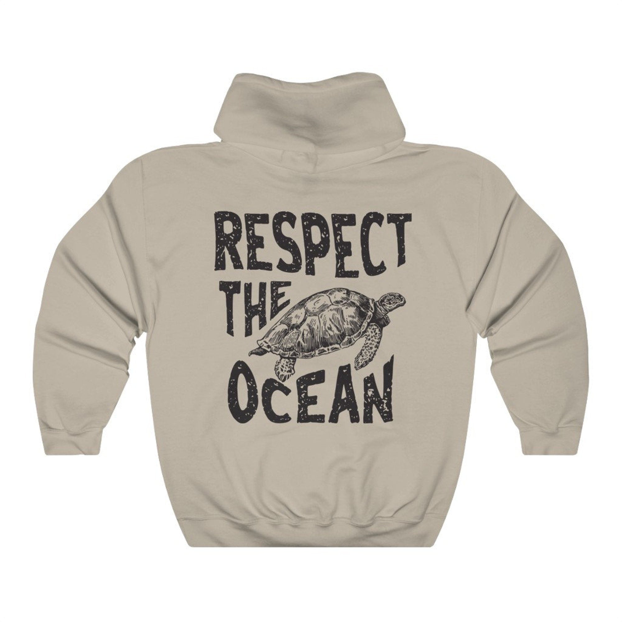 Respect the Ocean Oversized Surf Hoodie – Turtle Back Print - Image 9