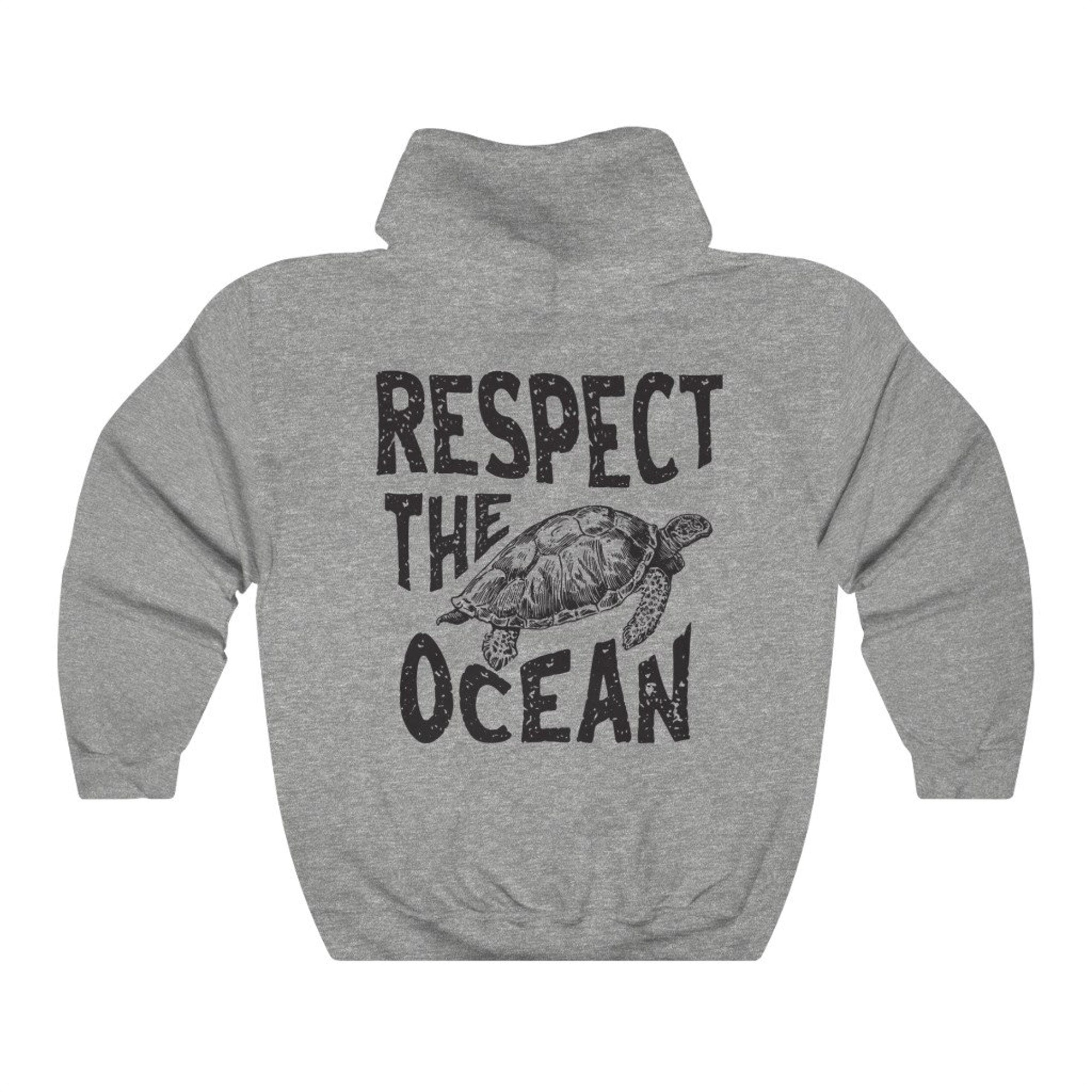 Respect the Ocean Oversized Surf Hoodie – Turtle Back Print - Image 8