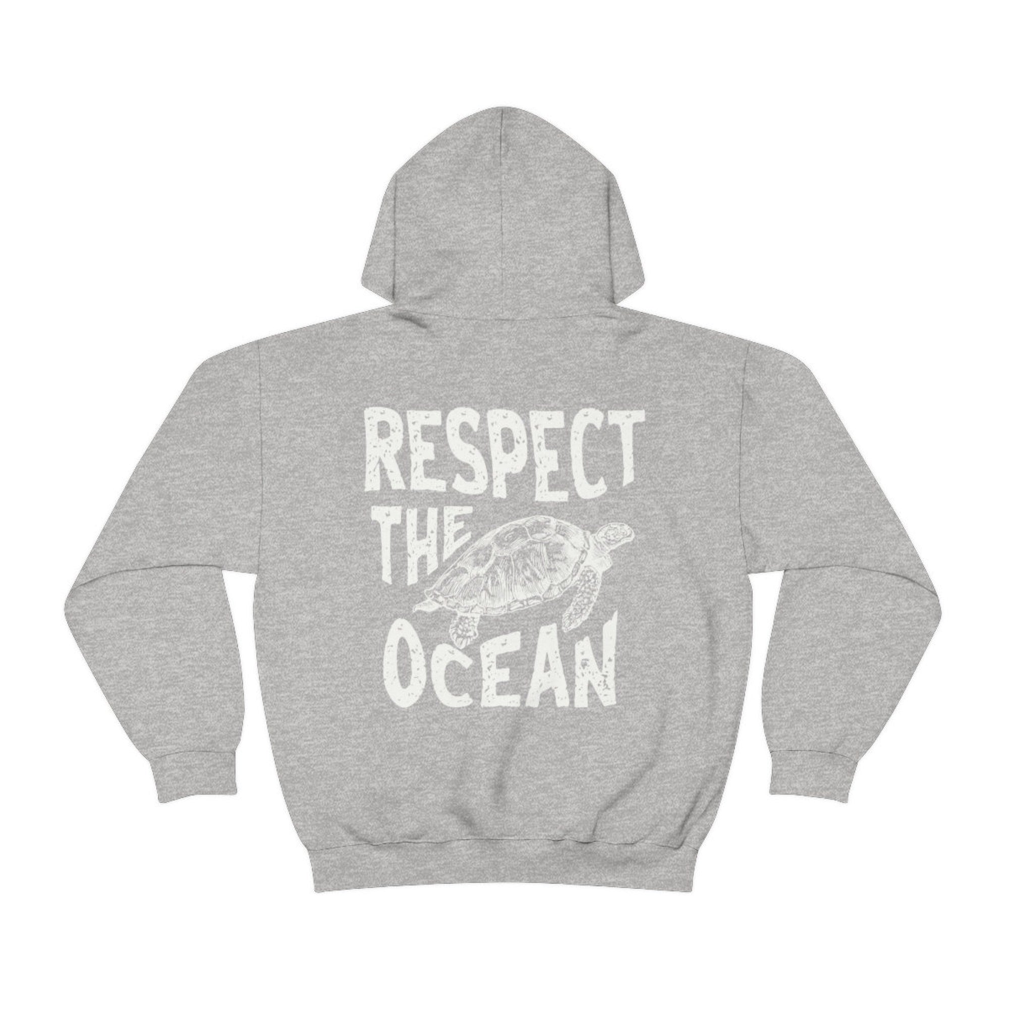 Respect the Ocean Hoodie – Carolina Blue Surf Turtle - Image 7
