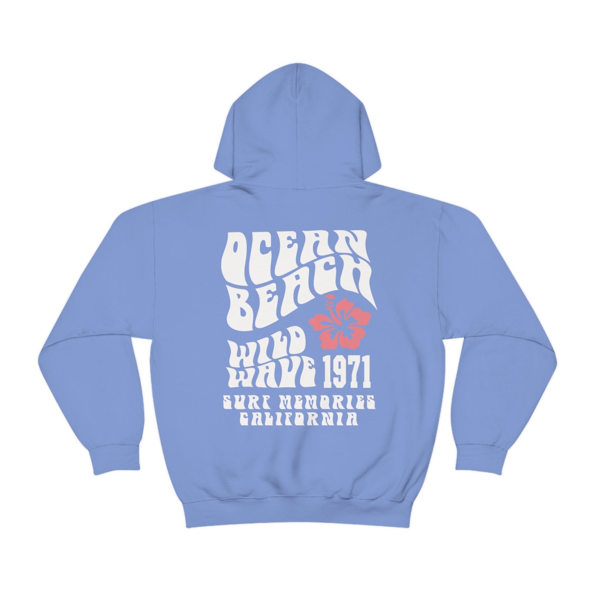 Ocean Beach California Surf Hoodie (Front & Back Print) - Image 7