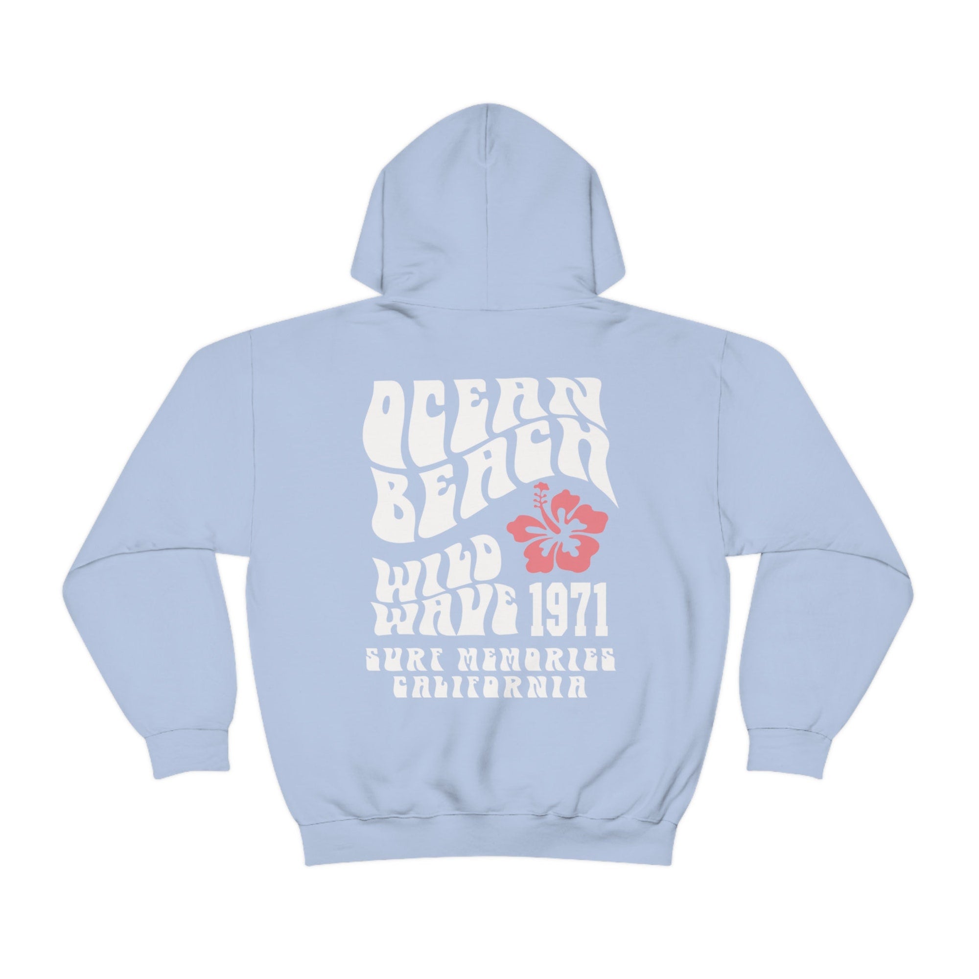 Ocean Beach California Surf Hoodie (Front & Back Print) - Image 9