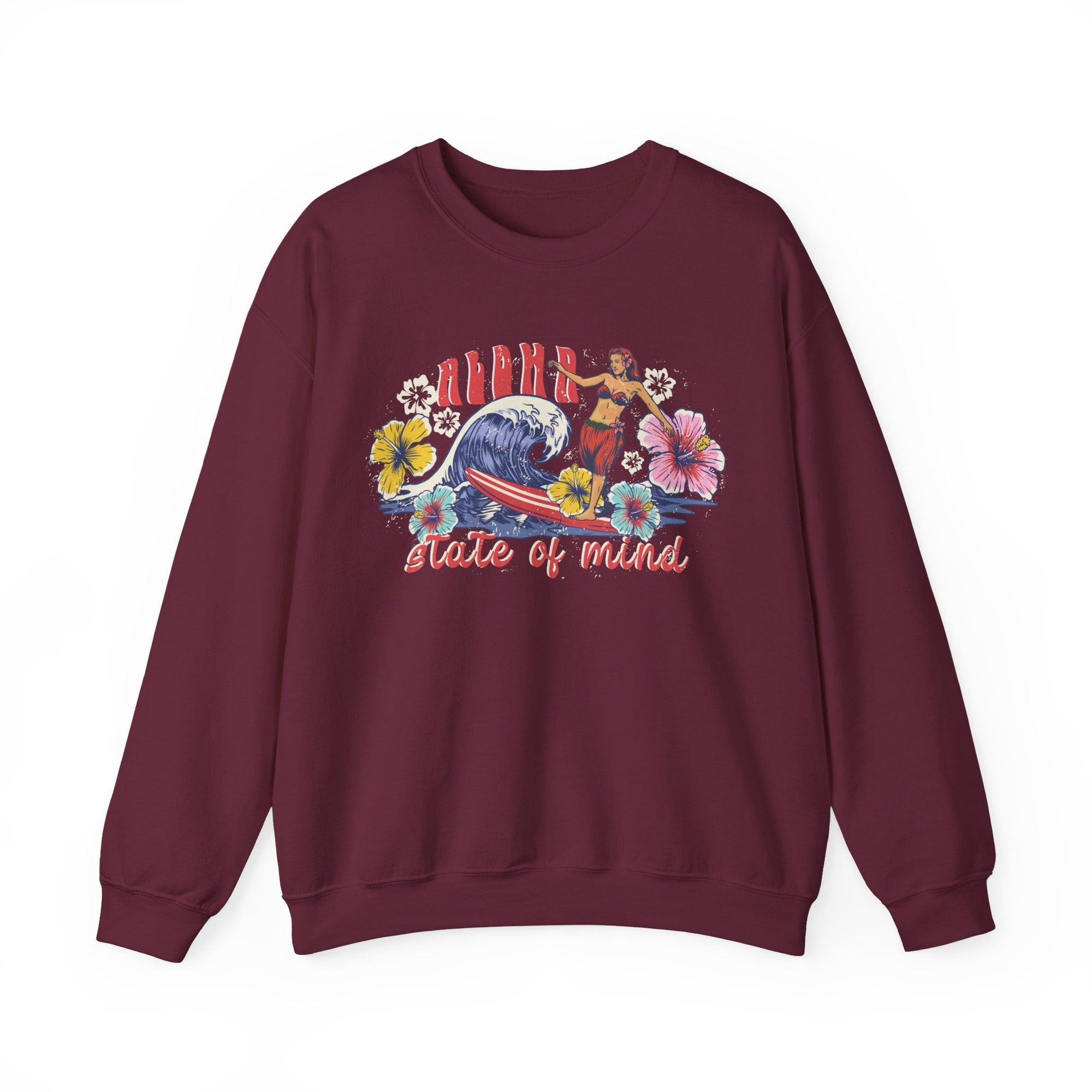 Retro Aloha Hawaii Hibiscus Crewneck Sweatshirt - Image 6