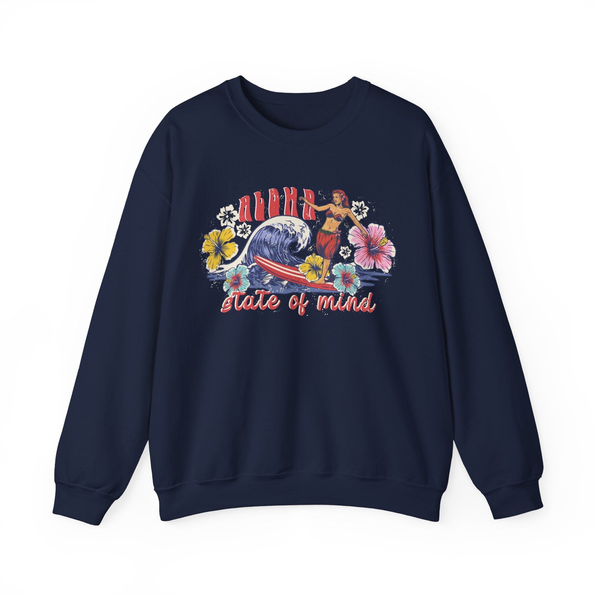 Retro Aloha Hawaii Hibiscus Crewneck Sweatshirt - Image 7