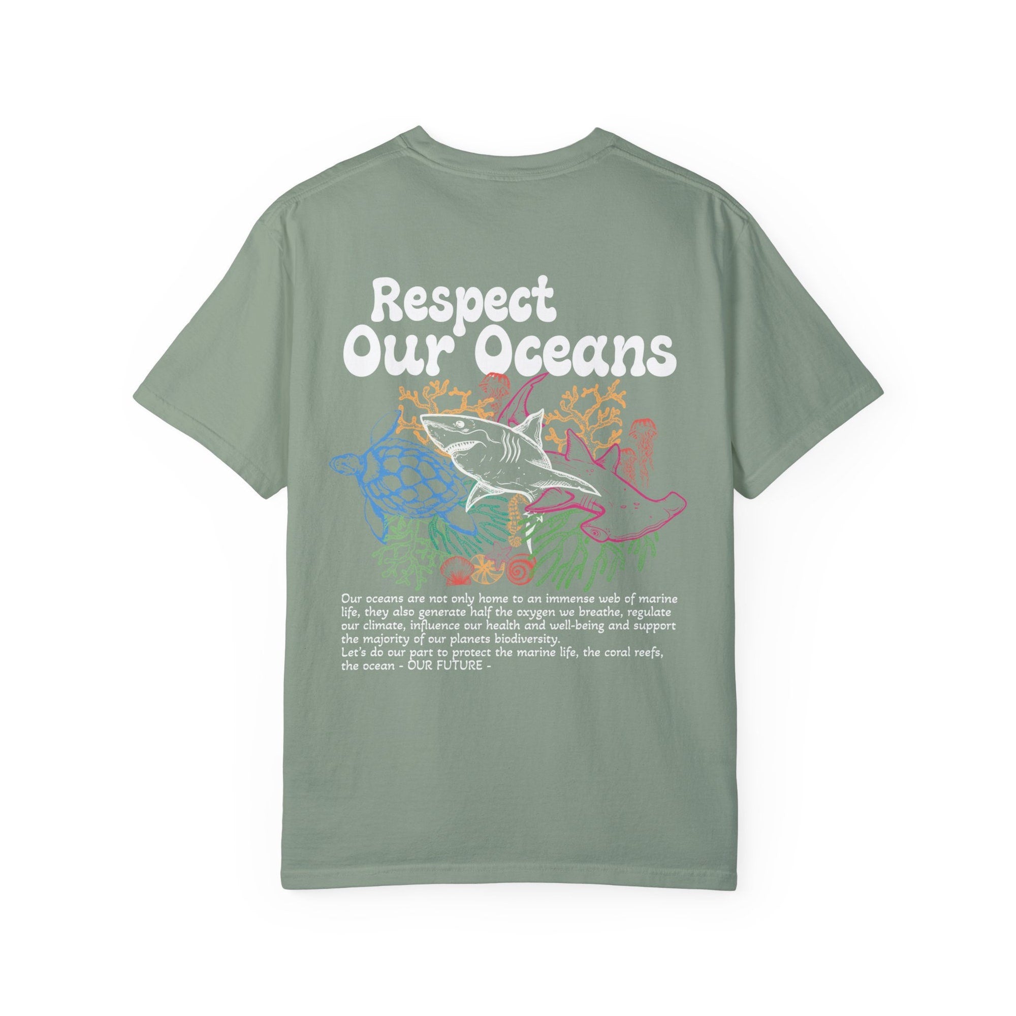 Save the Oceans Comfort Colors Tee – Vintage Beach Graphic - Image 4
