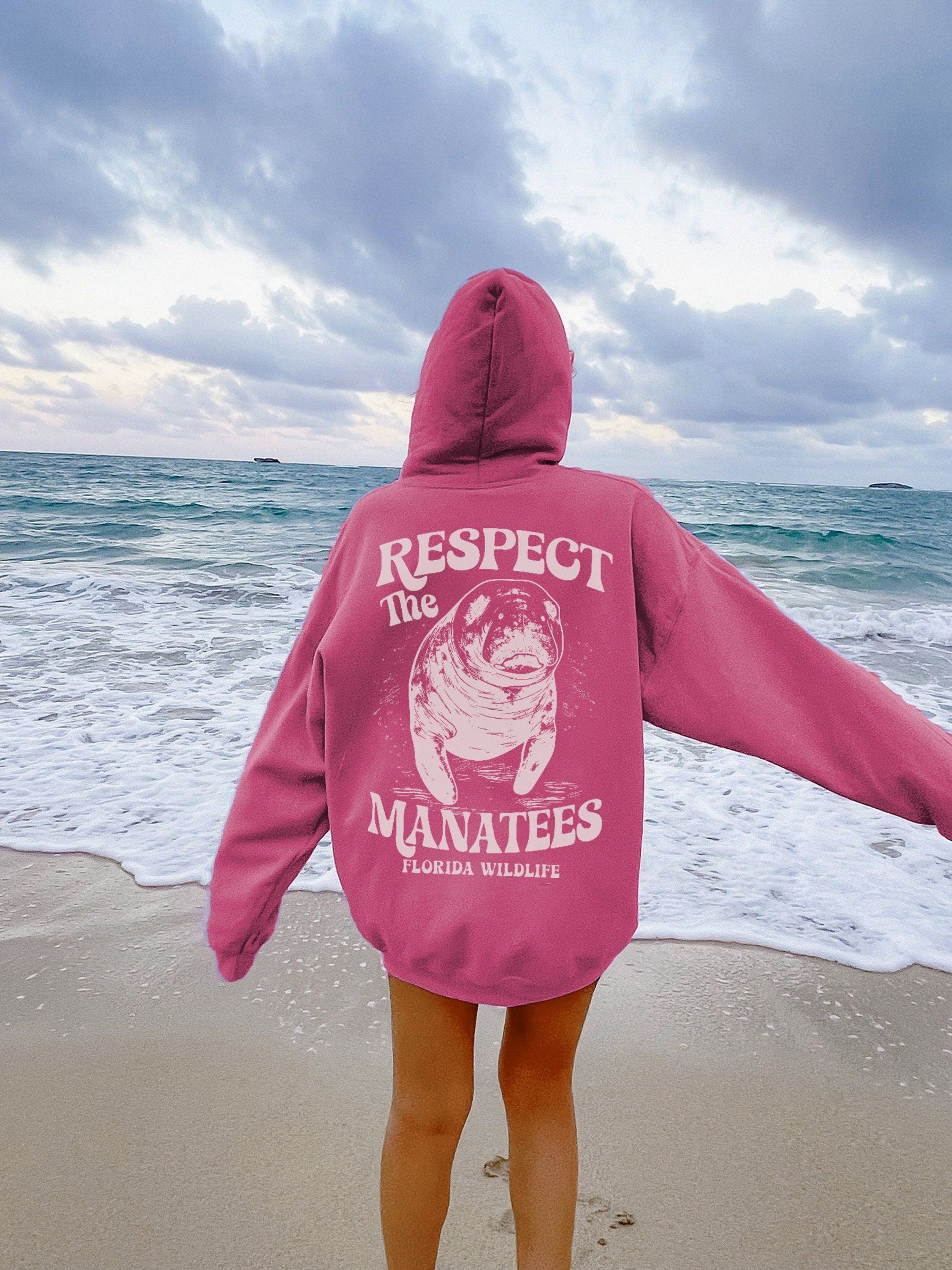 Save the Manatees Hoodie – Cozy Florida Ocean Lover Sweatshirt - Image 3